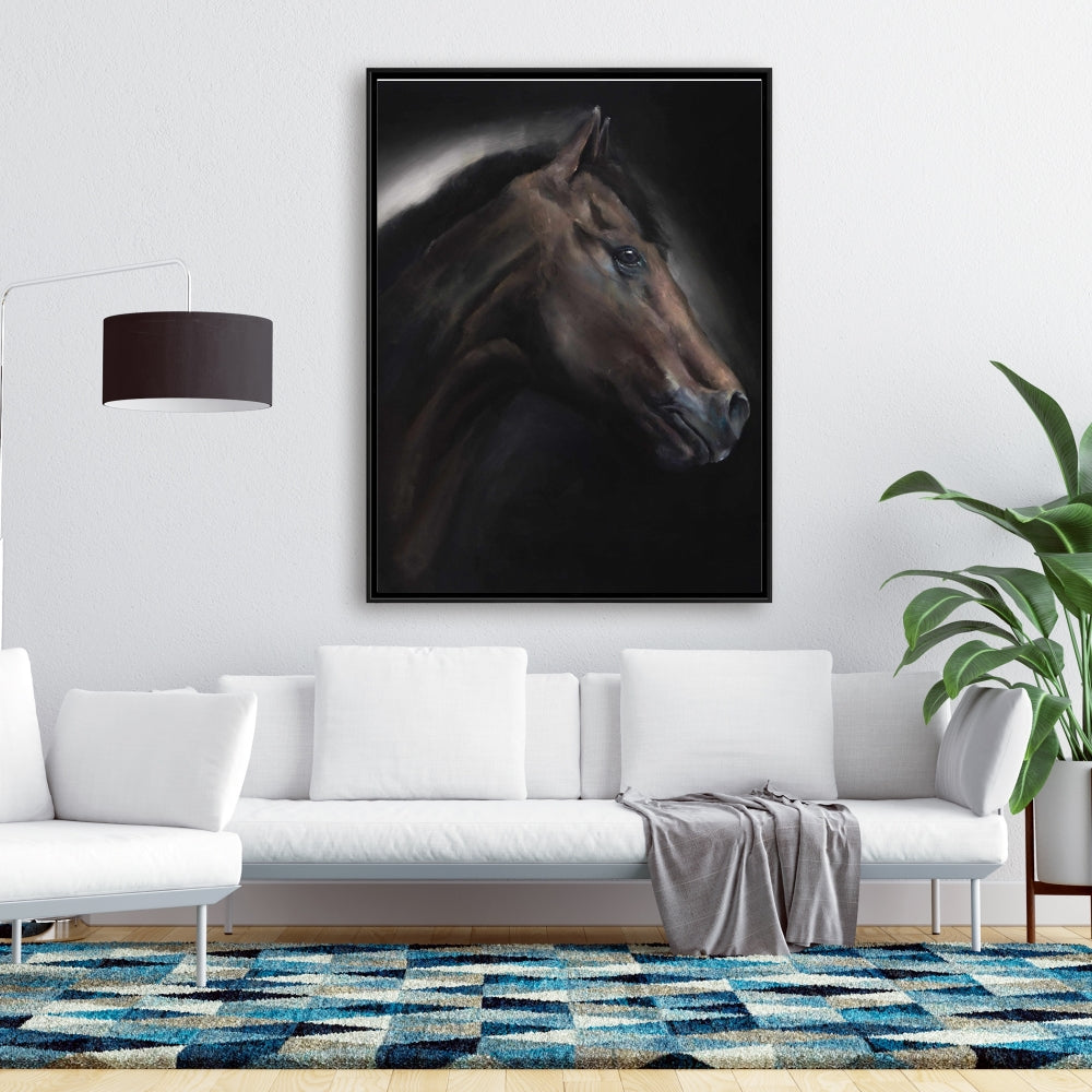 Loneliness Horse Rustic Canvas - Framed Office Home Decor