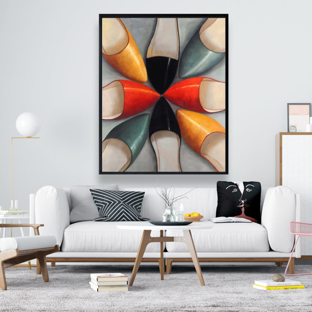 Women's Shoes Framed Canvas - Contemporary Bedroom Decor