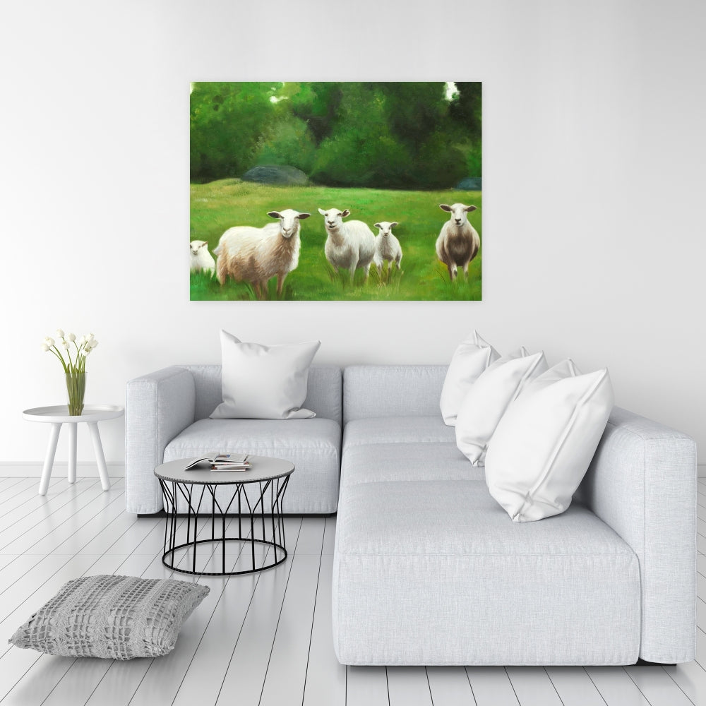 Rustic Farm Animals Canvas | Fields of Sheep Bedroom Decor