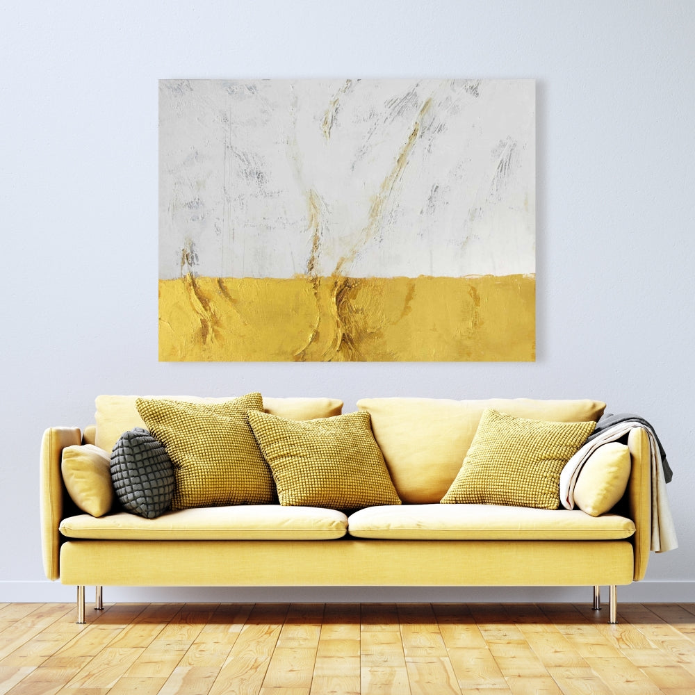 Toile abstraite moderne à l'éclat doré | Décoration d'intérieur