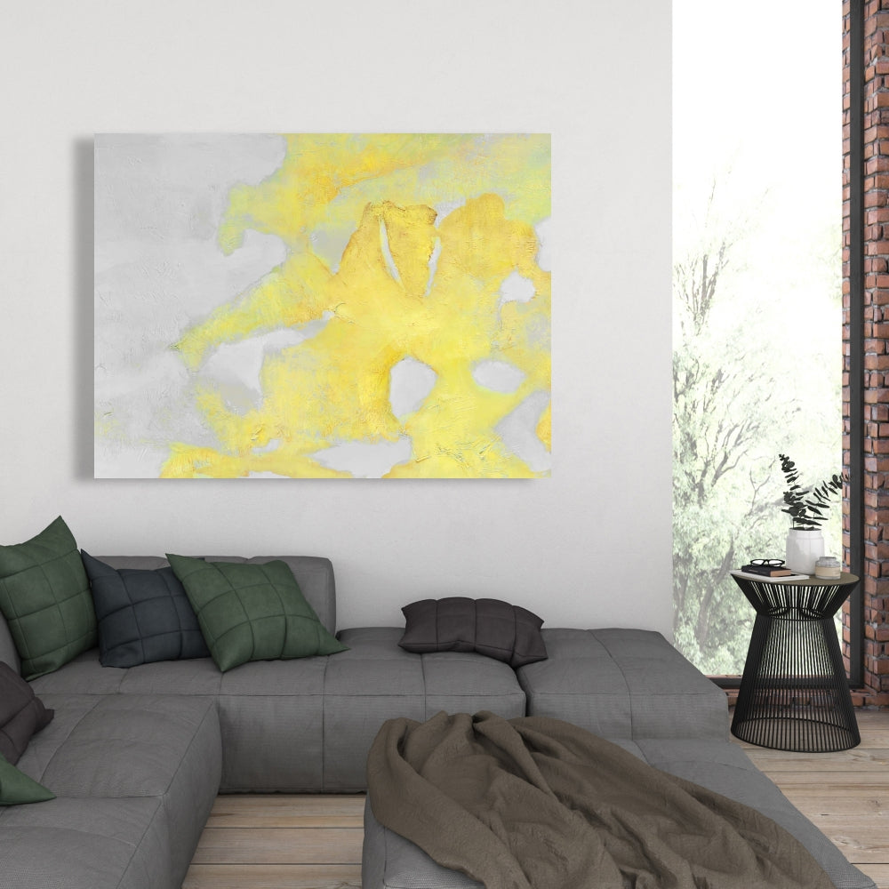 Gold Erosion Abstract Industrial Gray Canvas | Home Decor