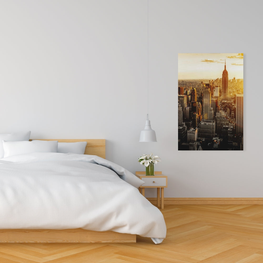 Toile hyperréaliste New York au coucher du soleil | Décoration d'intérieur