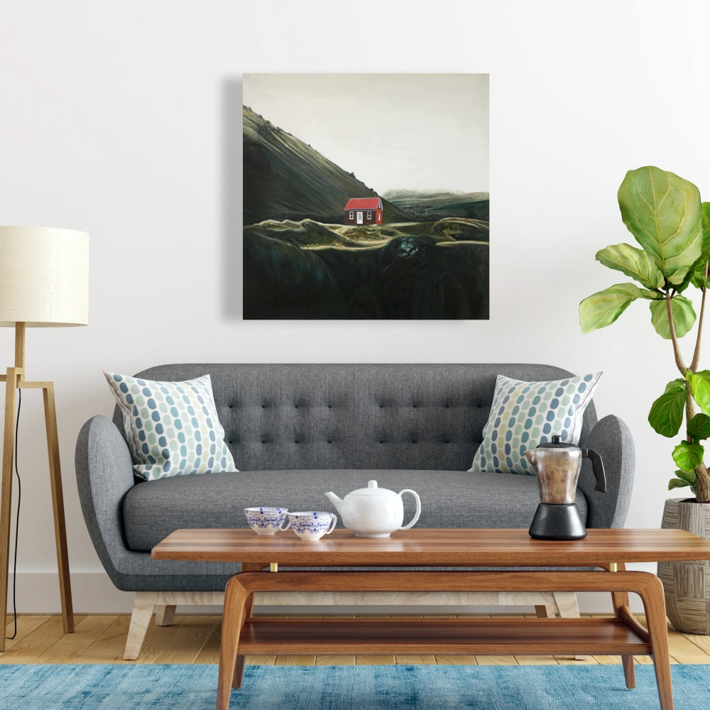 Isolated Shack Rustic Canvas - Brown Building Home Decor