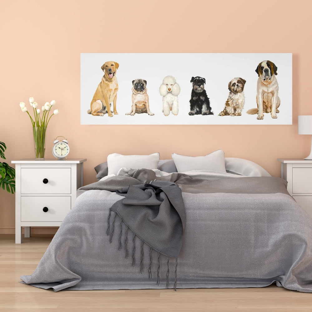 Man's Best Friend Bedroom Canvas | Illustrative Pet Decor