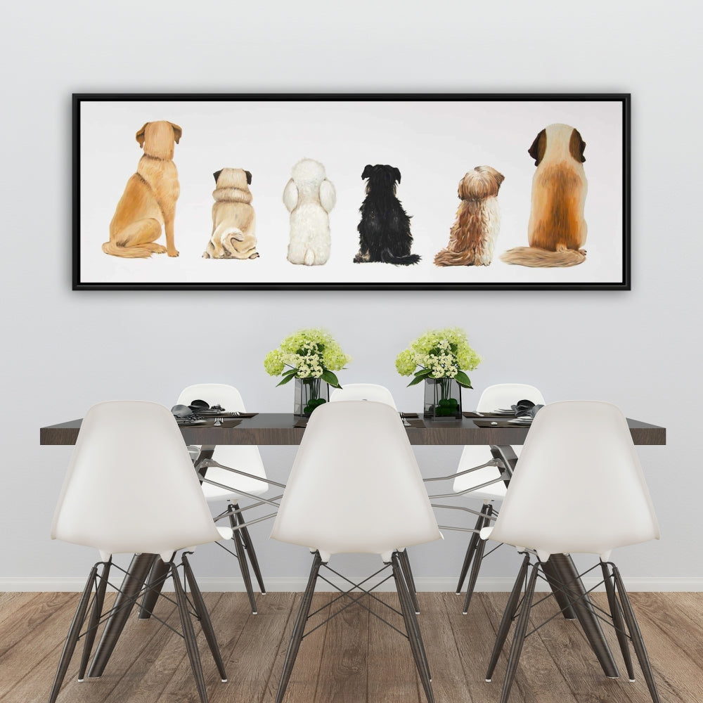 White Animals Canvas | Man's Best Friend Back View Decor