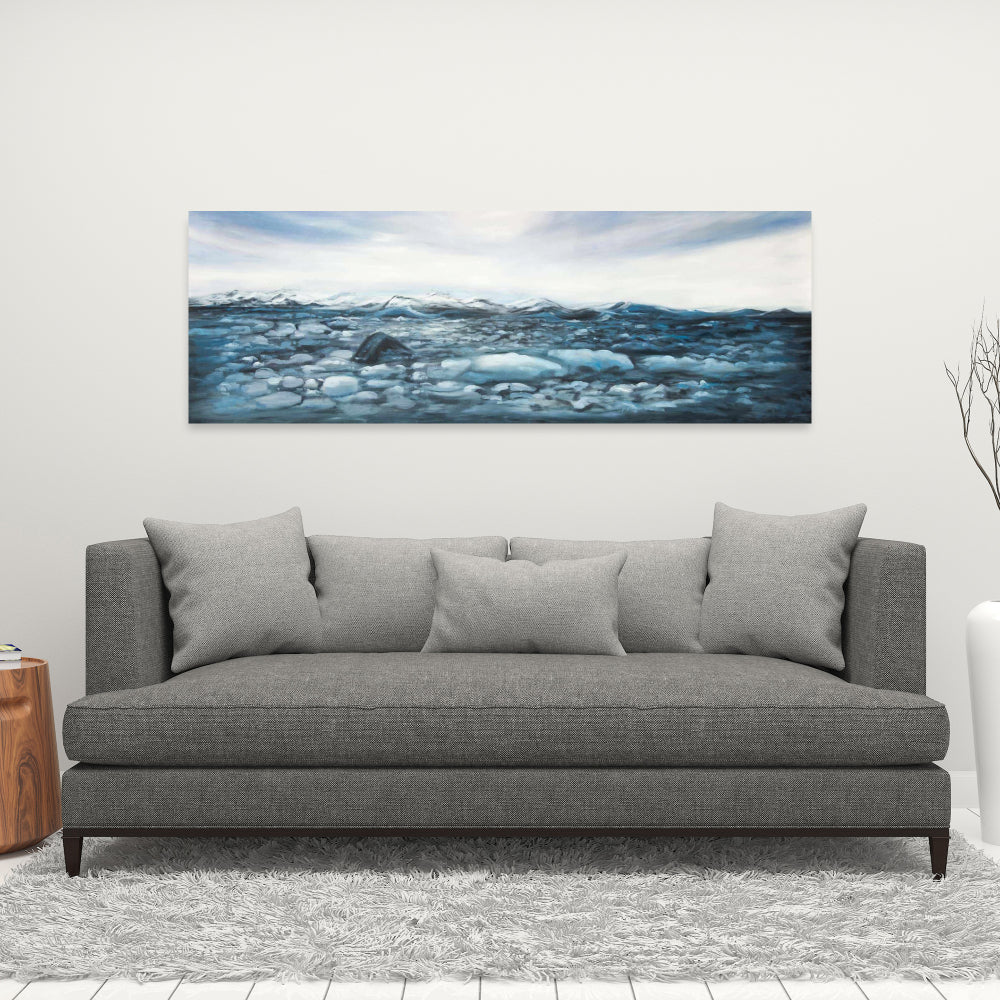 Glaciers in Iceland Canvas - Scandinavian Blue Home Decor