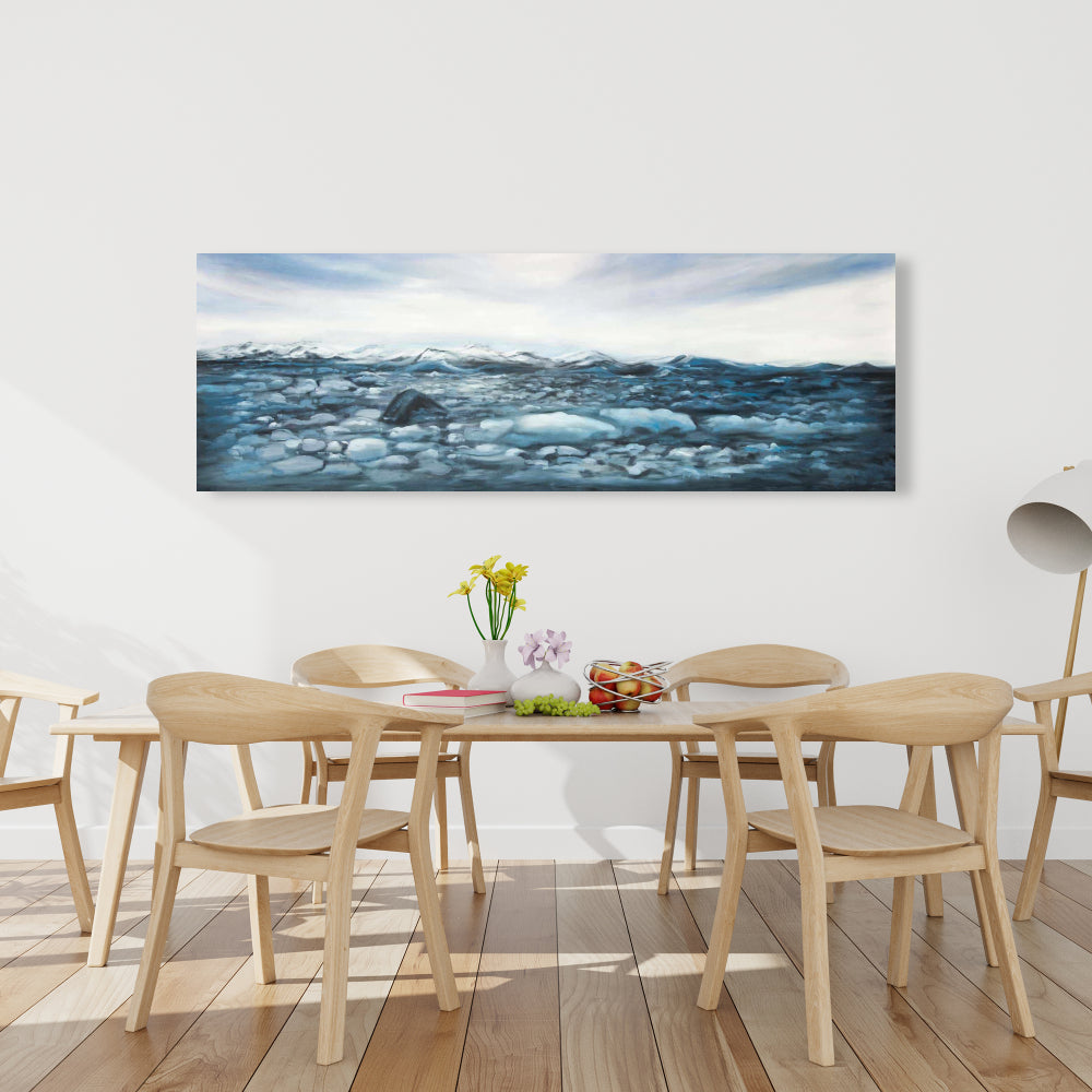 Glaciers in Iceland Canvas - Scandinavian Blue Home Decor