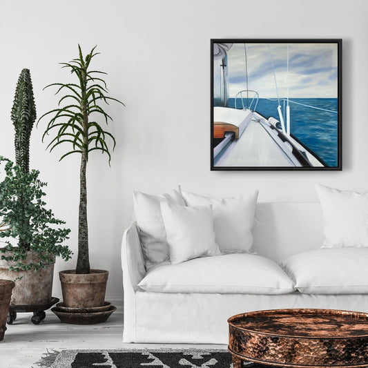 Sail on the Water | Coastal Marine Canvas | Bathroom Decor