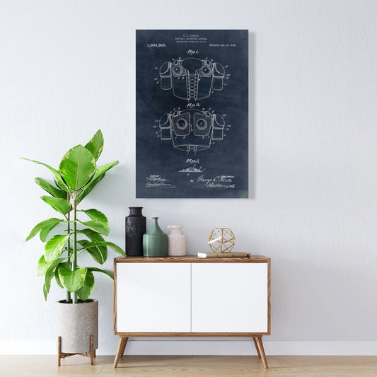 Toile vintage bleue avec motif de football | Décoration d'intérieur