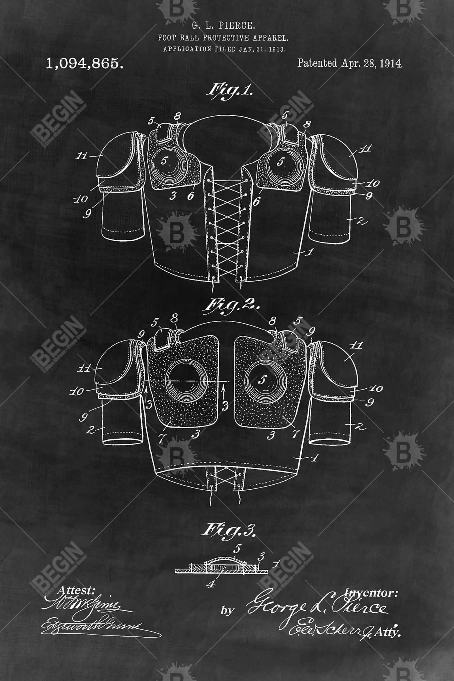 Toile encadrée « Vêtements de football vintage » | Décoration d'intérieur