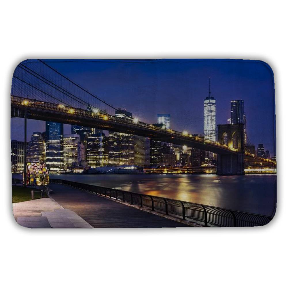 City at Night Canvas | Blue Building Cities Home Decor Art