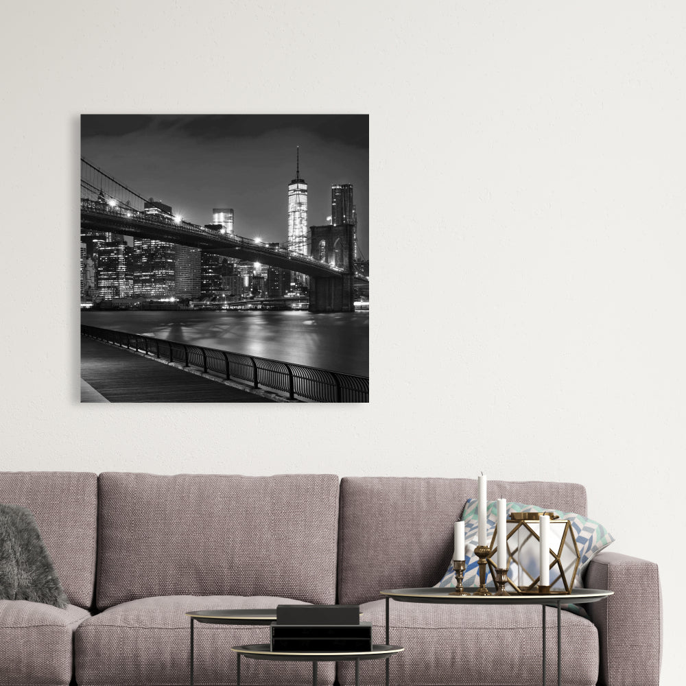 City Under the Night Canvas - Living Room Wall Art Decor