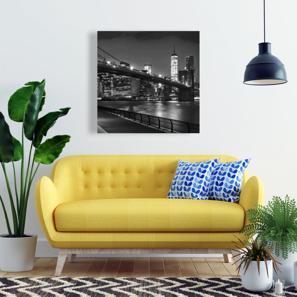 City Under the Night Canvas - Living Room Wall Art Decor