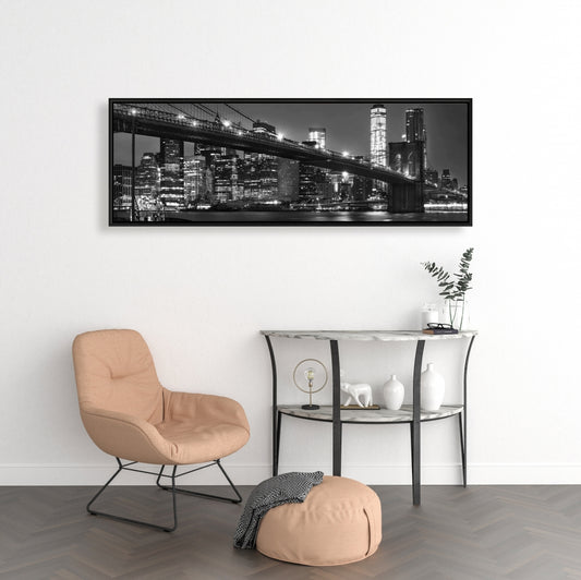 Toile encadrée « Ville sous la nuit » - Décoration d'intérieur urbaine
