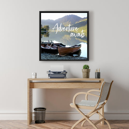 Toile « L'aventure vous attend » | Décoration de chambre scandinave