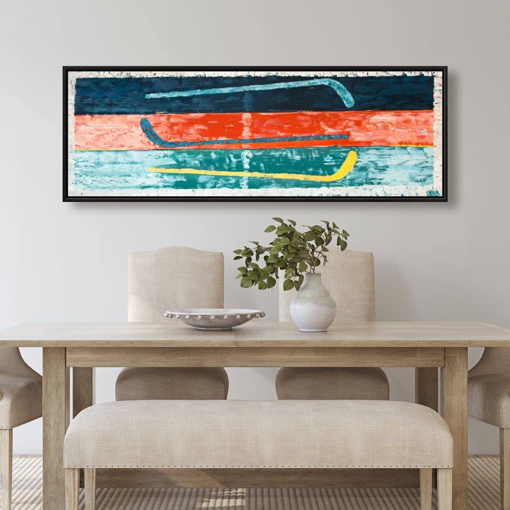 Abstract Hockey Sticks Framed Canvas | Man Cave Decor