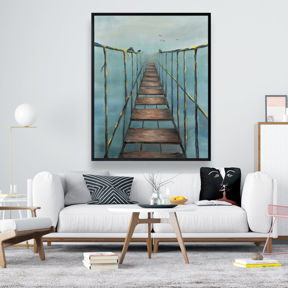In the Jungle Blue Landscapes Framed Canvas | Home Decor