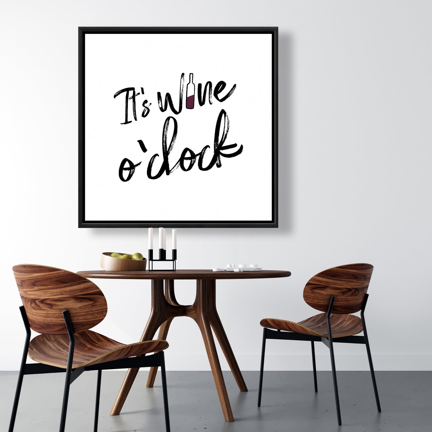 Toile encadrée « It's Wine O'Clock II » - Décoration de cuisine