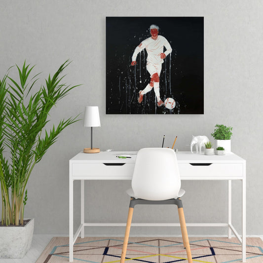 Soccer Player Canvas | Modern Sports & Games Man Cave Decor
