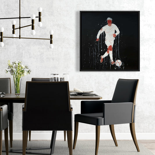 Soccer Player Modern Framed Canvas | Man Cave Home Decor