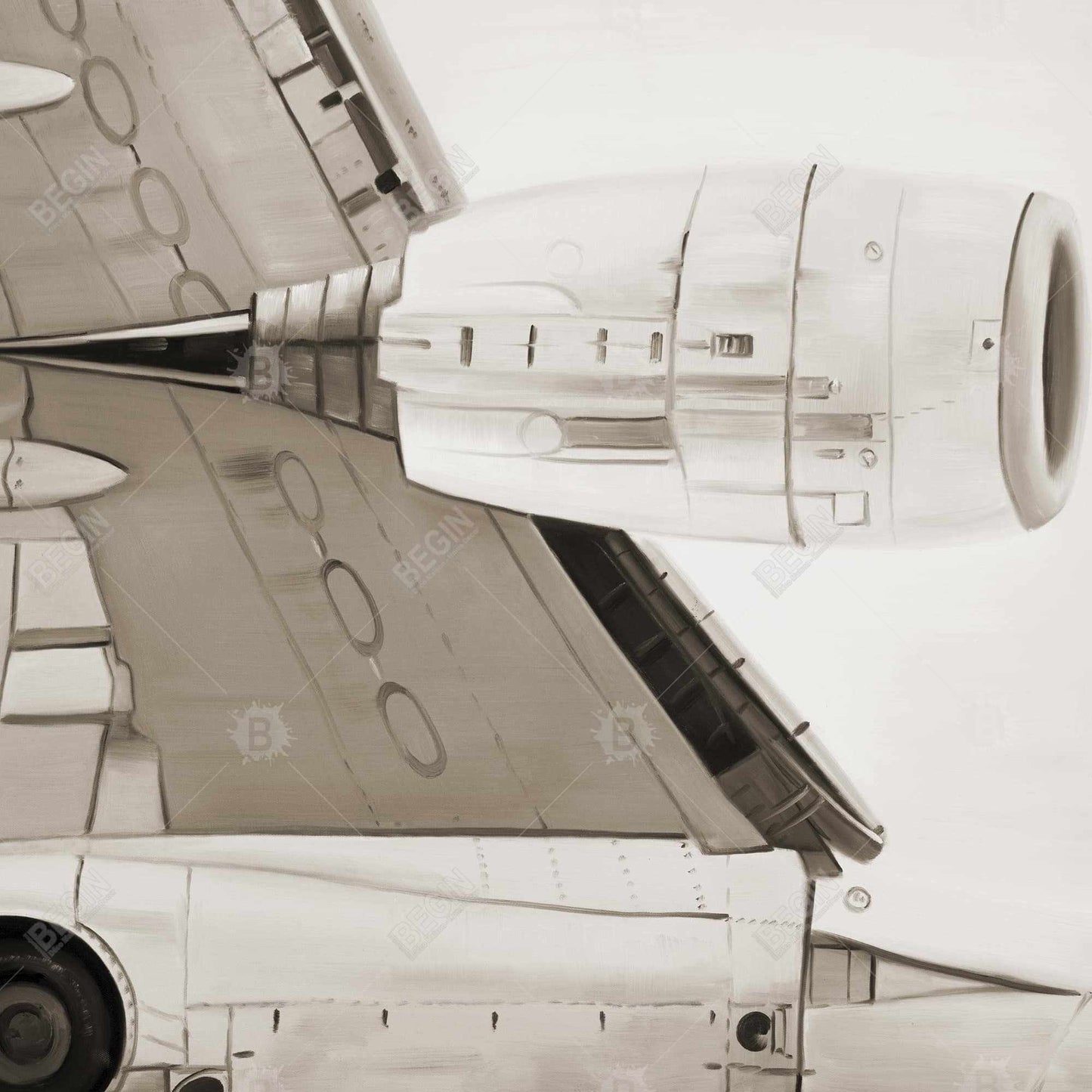 Toile d'aviation de dessous | Art du transport industriel