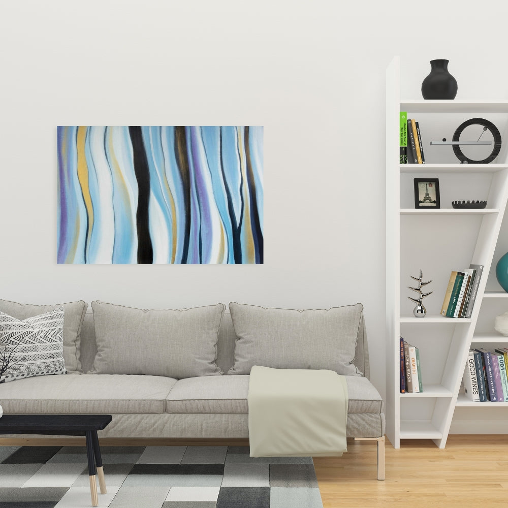 Blue Mood Shapes Abstract Canvas | Home Decor Wall Art
