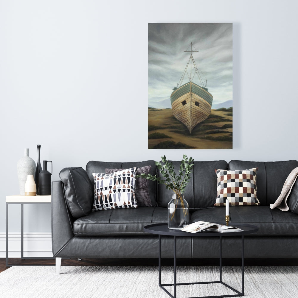 Coastal Rustic Boat Canvas | Bathroom Wall Art Home Decor