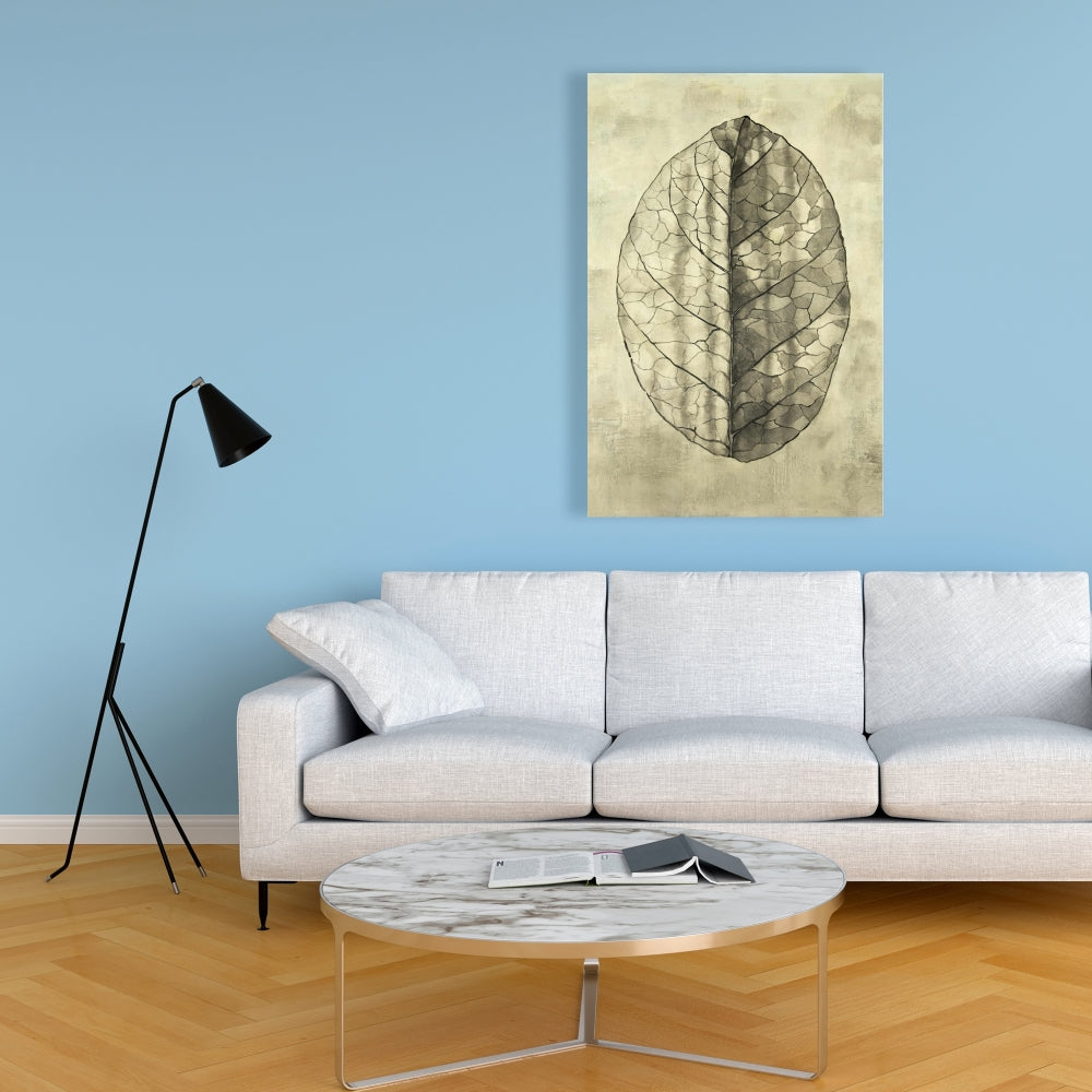 Translucent Minimalist Leaves Canvas | Botanical Home Decor