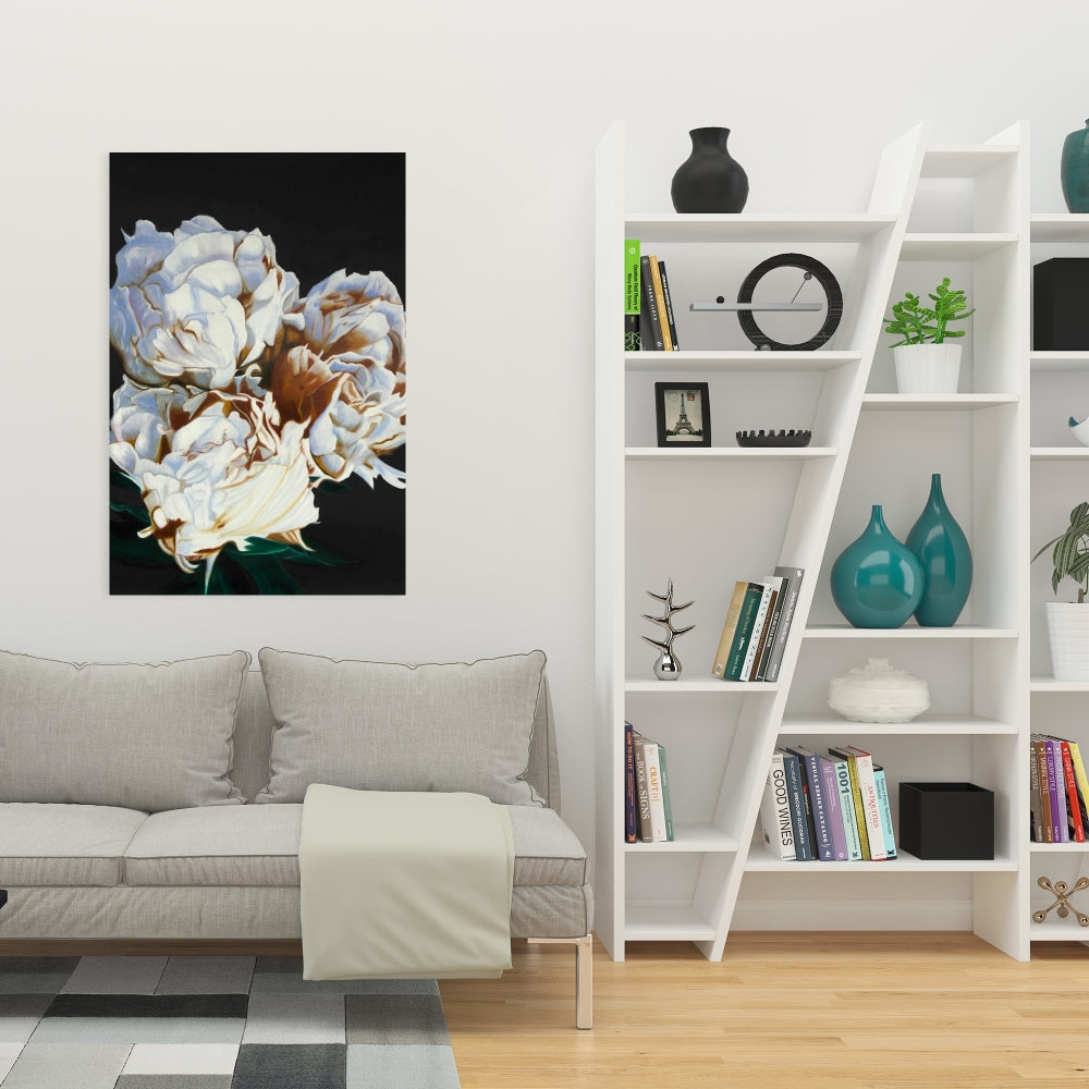 Romantic Blooming Peonies Canvas | Floral Bedroom Decor Art