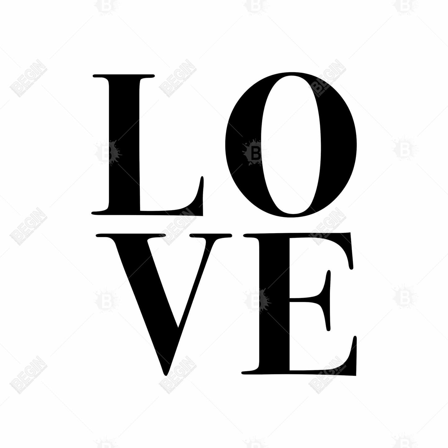 Shapes Black Love Canvas | Living Room Decor | Home Art