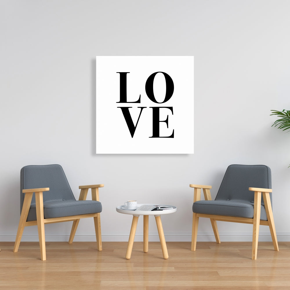 Shapes Black Love Canvas | Living Room Decor | Home Art