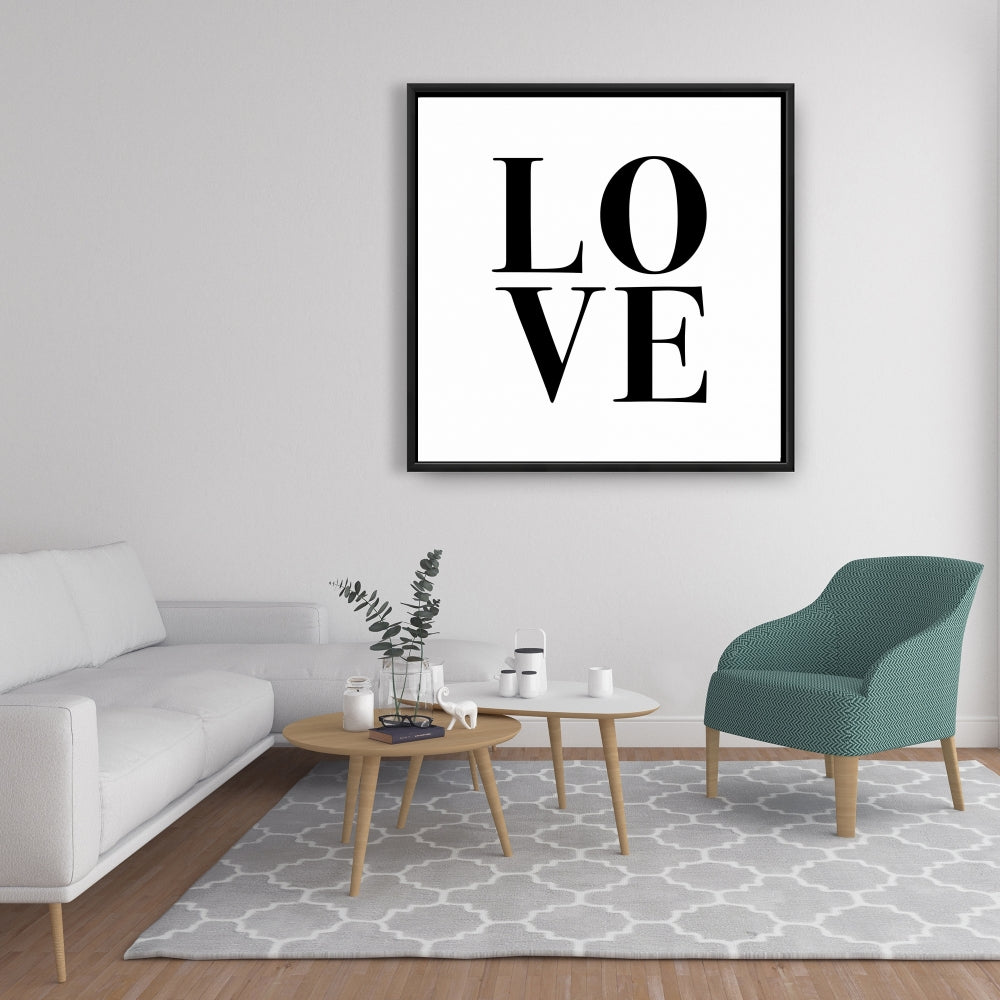 Toile « Amour » | Art encadré noir et blanc | Décoration d'intérieur
