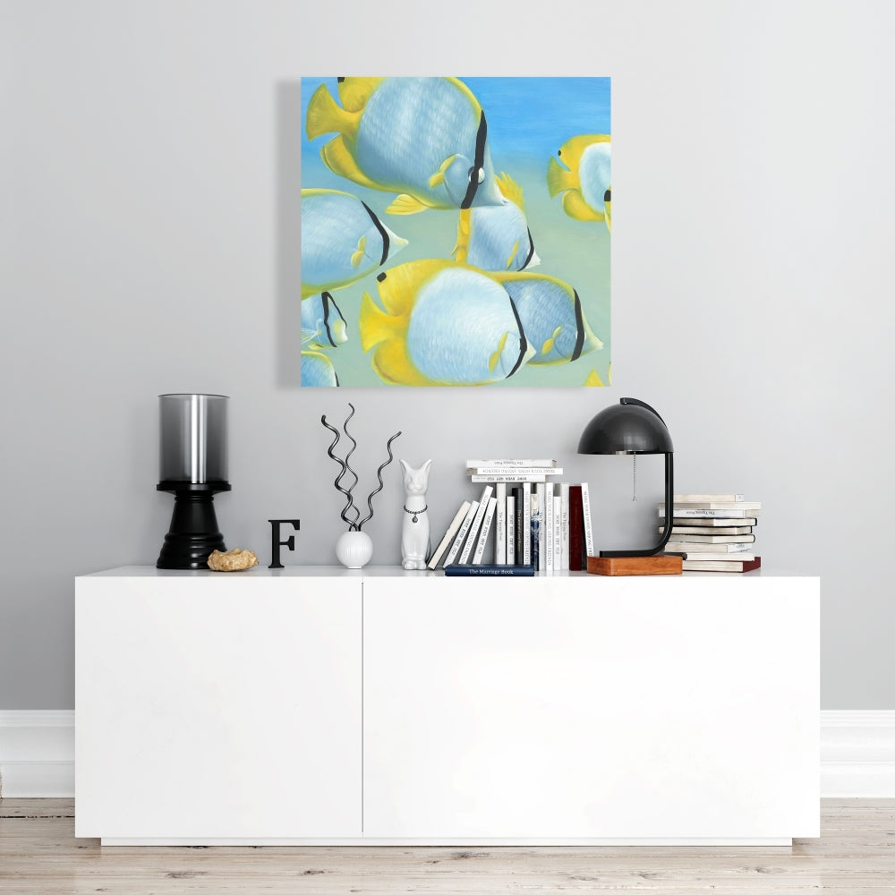 Butterfly Fishes Aquatic Animals Bathroom Canvas Home Decor