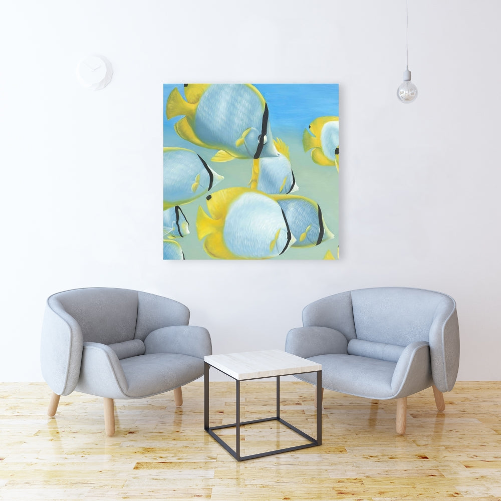 Butterfly Fishes Aquatic Animals Bathroom Canvas Home Decor