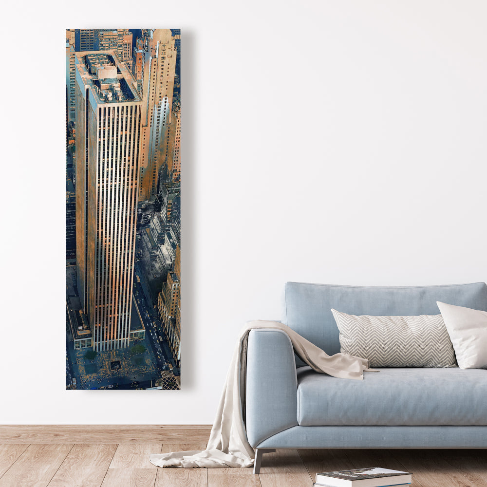 Cities Brown Hyperrealist Canvas - General Motors Building Decor