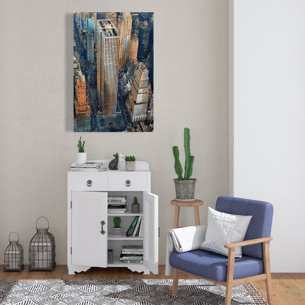 Cities Brown Hyperrealist Canvas - General Motors Building Decor