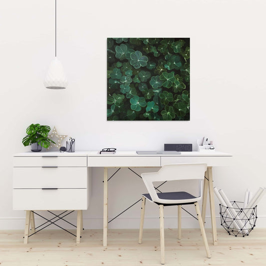 Toile botanique Trèfles | Décoration de salon hyperréaliste