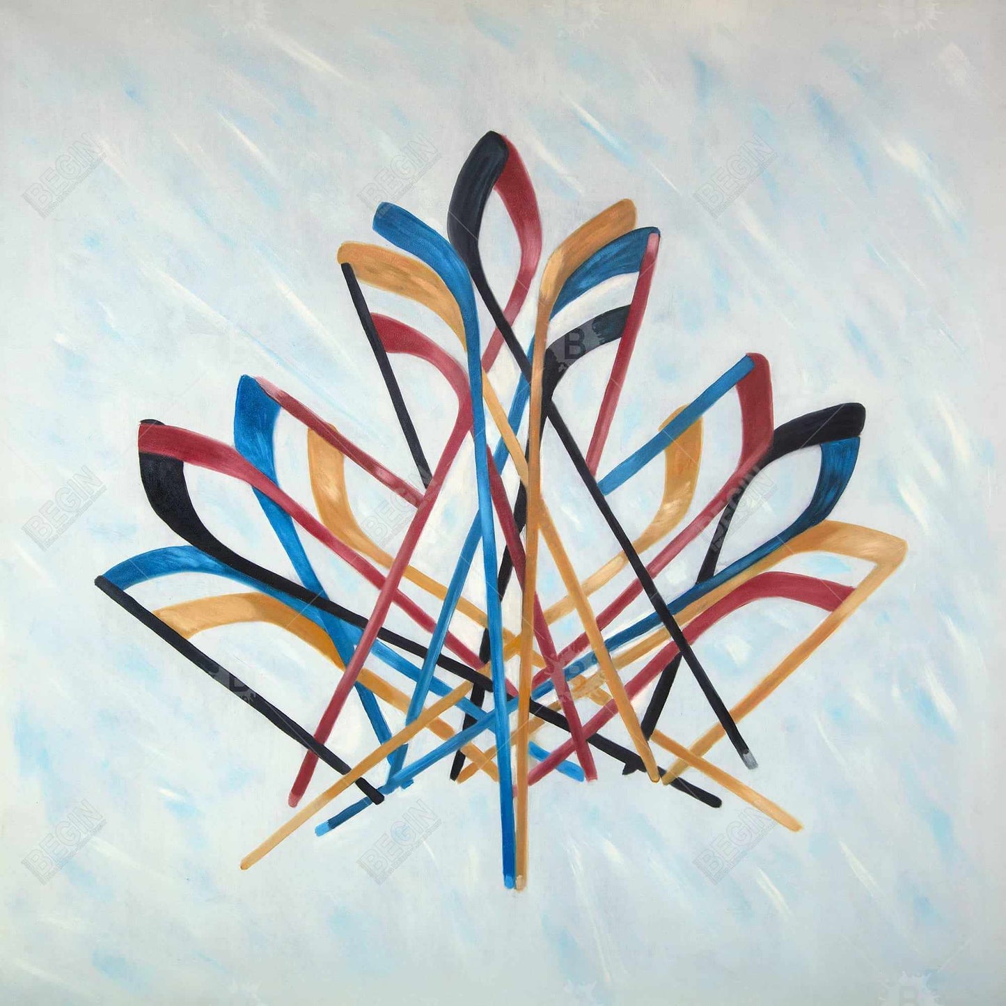 Blue Sports & Games Snow Canvas | Canadian Hockey Home Decor