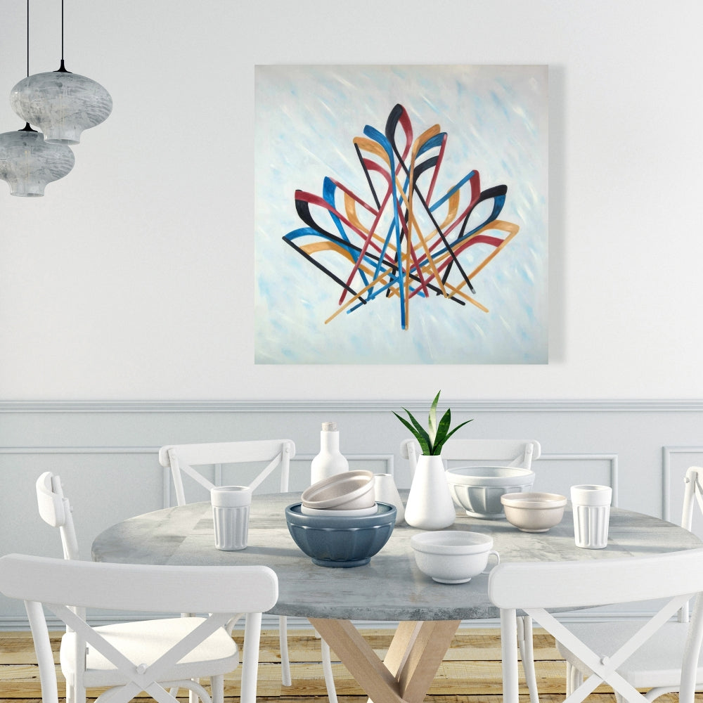 Blue Sports & Games Snow Canvas | Canadian Hockey Home Decor