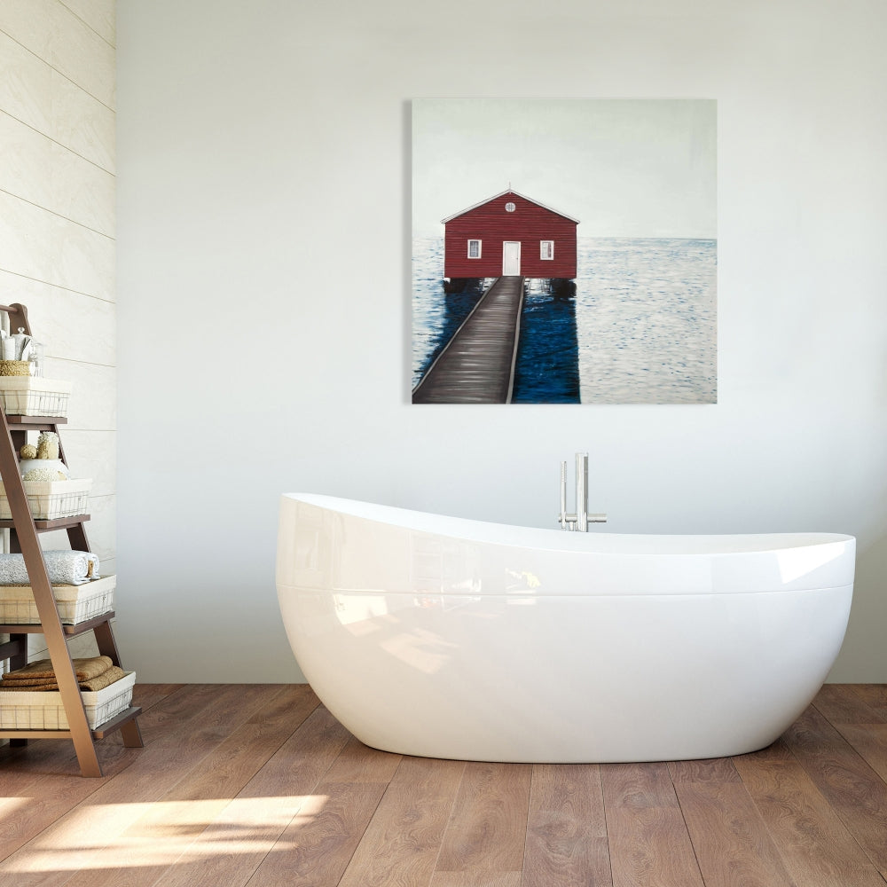 Boathouse Marine Bathroom Canvas - Home Decor Wall Art