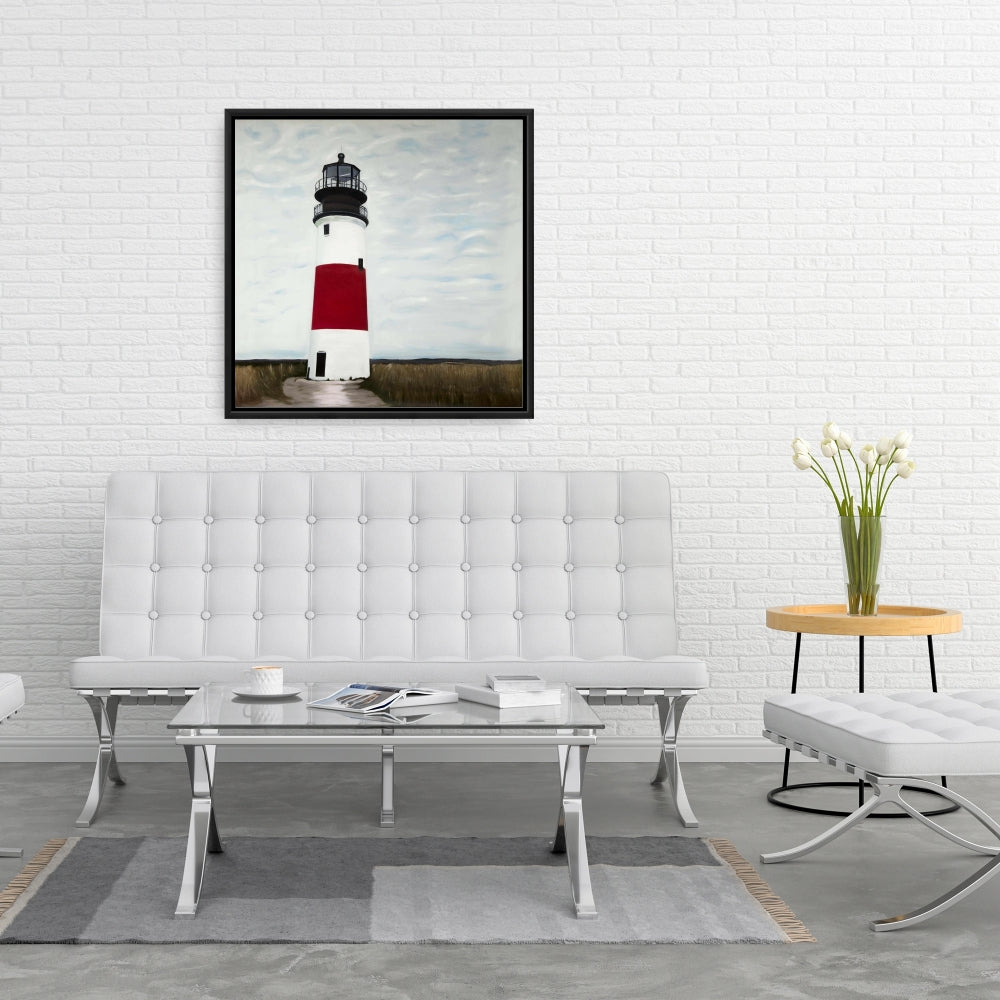 Toile bleu marine représentant le phare de Sankaty Head – Décoration d'intérieur