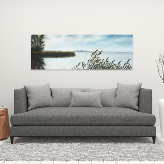 Quiet Lake Bedroom Trees Coastal Canvas | Home Decor Art