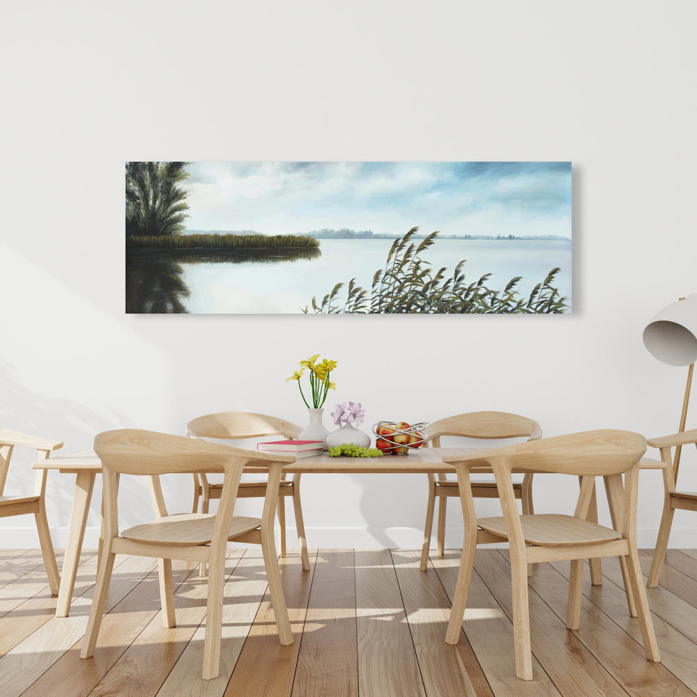 Quiet Lake Bedroom Trees Coastal Canvas | Home Decor Art