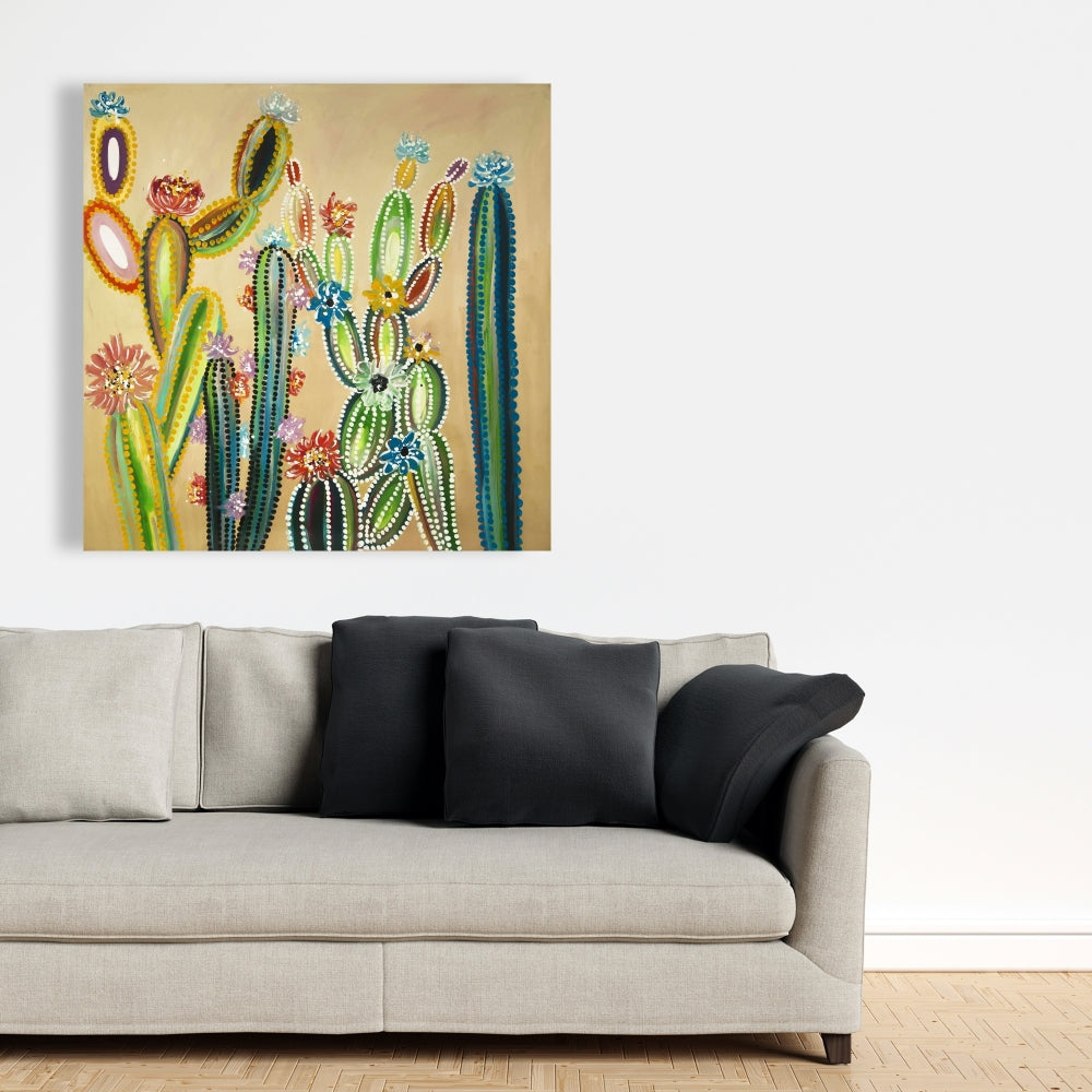 Desert Gems | Yellow Floral Botanical Canvas for Home Decor