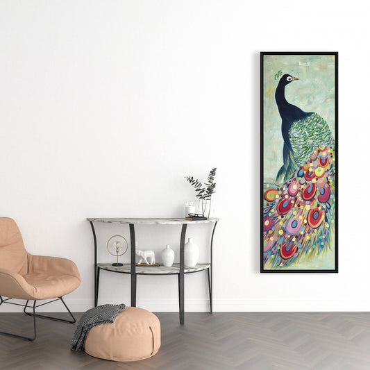 Proud as a Peacock - Blue Framed Canvas | Home Decor Art