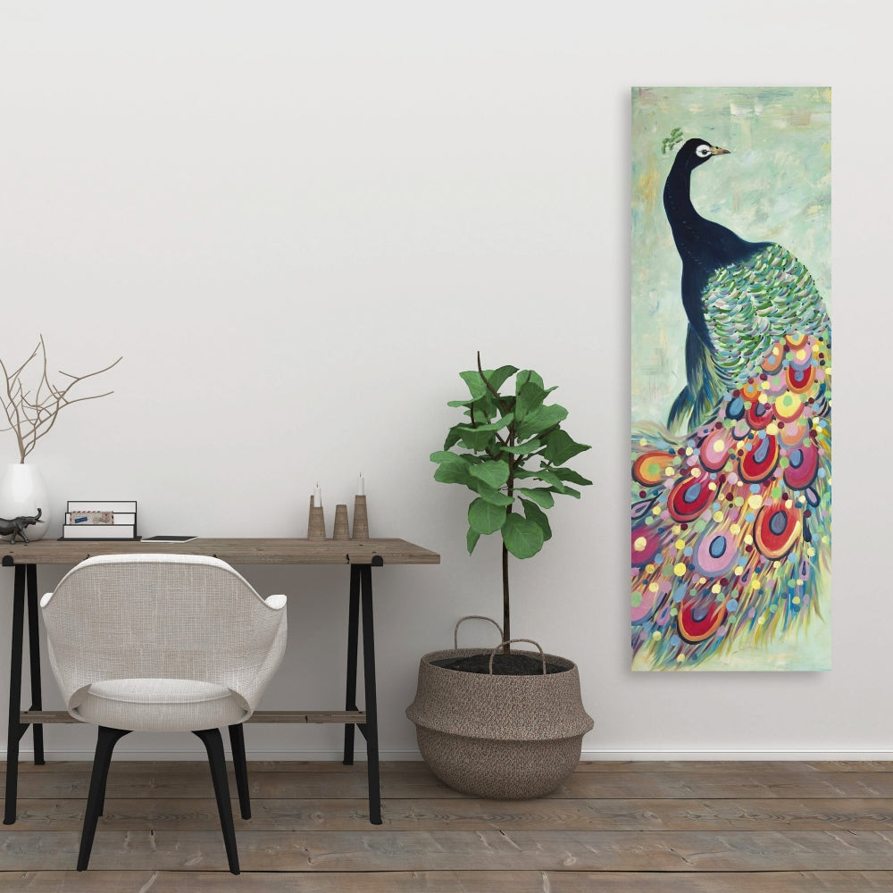Proud as a Peacock - Blue Canvas Art for Home Decor