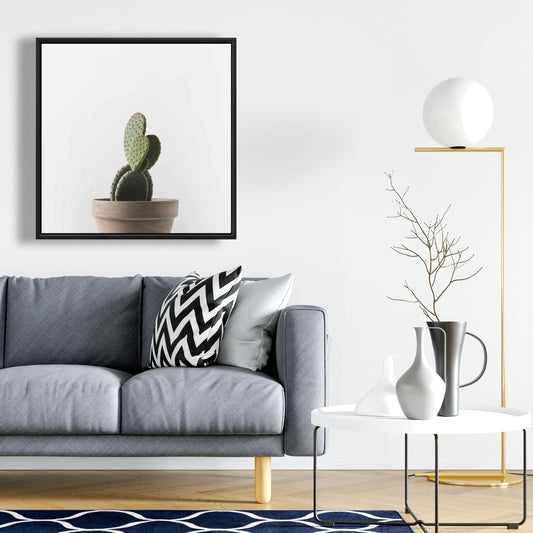 Potted Cactus Green Botanical Canvas | Home Decor Wall Art