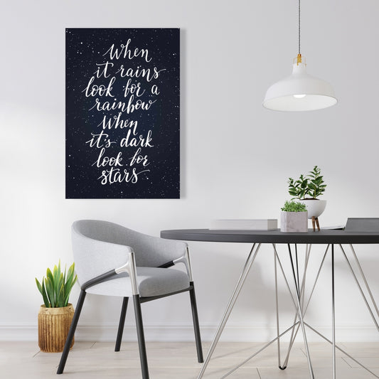 Rainbow and Stars Canvas | Motivational Space Decor for Home