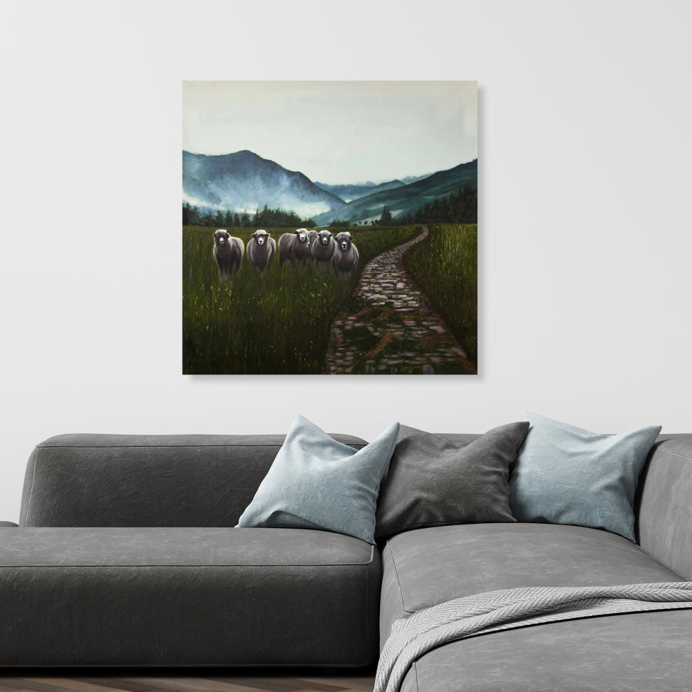 Sheep in the Countryside Canvas | Farm Animal Home Decor