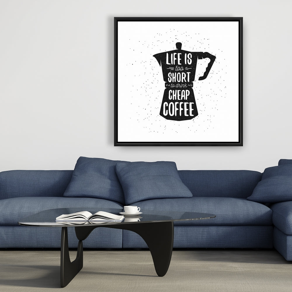 Toile de cuisine minimaliste noire - Décoration d'intérieur Life and Coffee